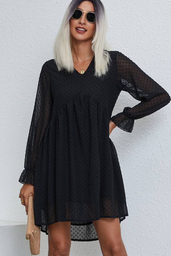 Fashion Solid Color Long Sleeve Casual Dress