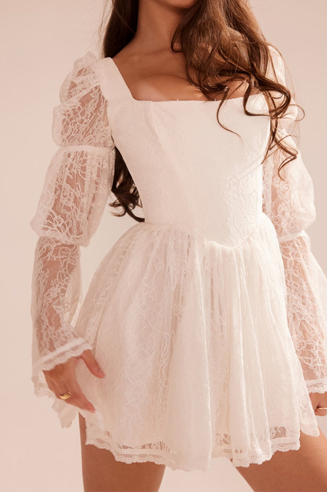 Sancia Vintage Puff Sleeve Mini Dress