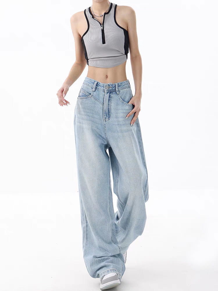 Light Blue Washed Baggy Boyfriend Jeans