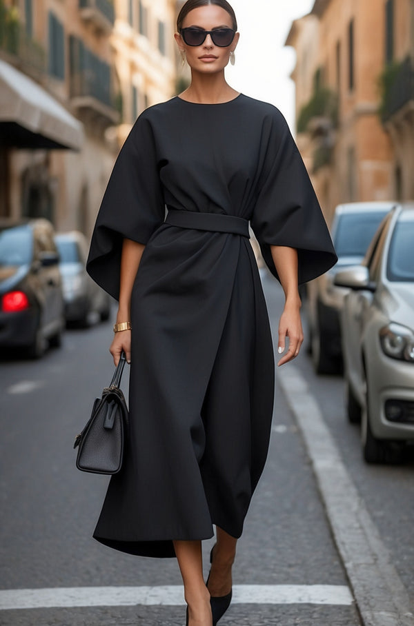Elegant dress with balloon sleeves