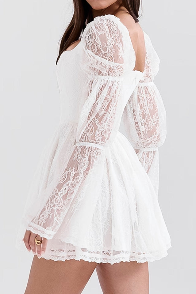Sancia Vintage Puff Sleeve Mini Dress
