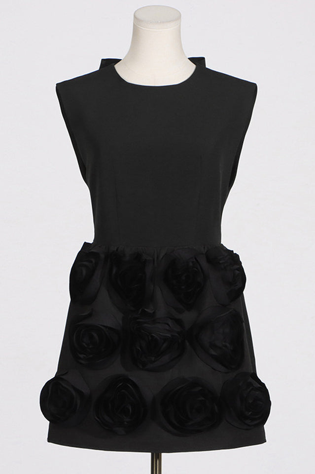 Rose Applique Mini Dress