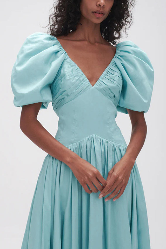 Gabrielle Puff Sleeve Midi Dress