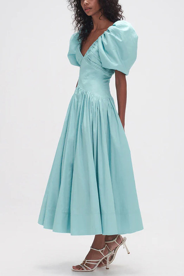 Gabrielle Puff Sleeve Midi Dress