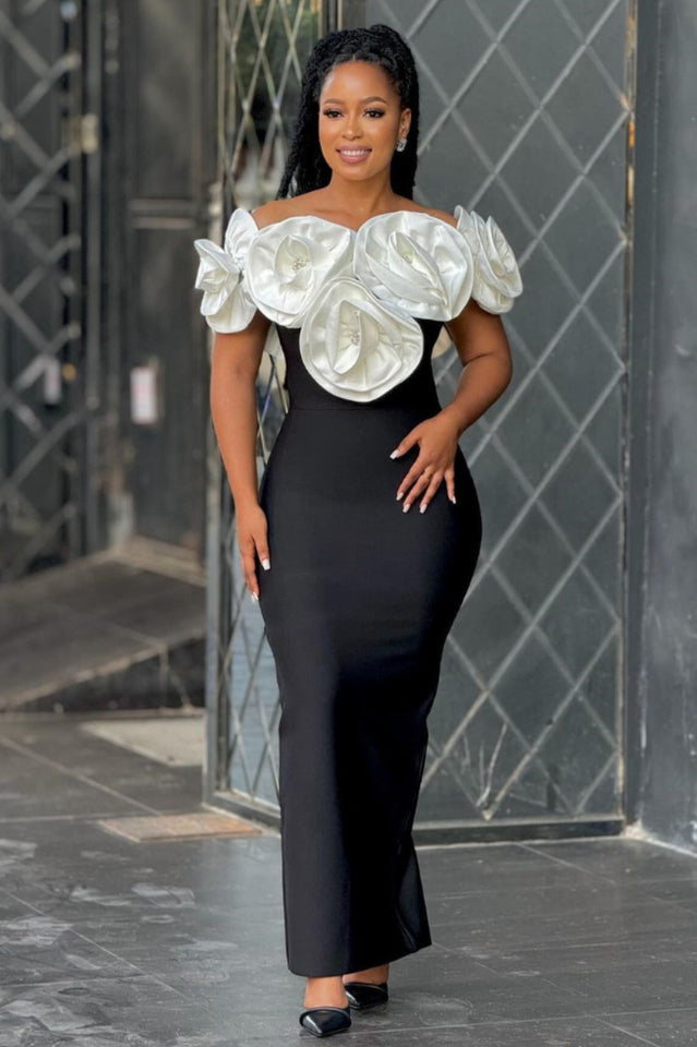 Solene Flower Bandage Dress