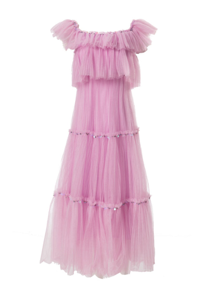 Ruffled Sleeve Corset Dress
