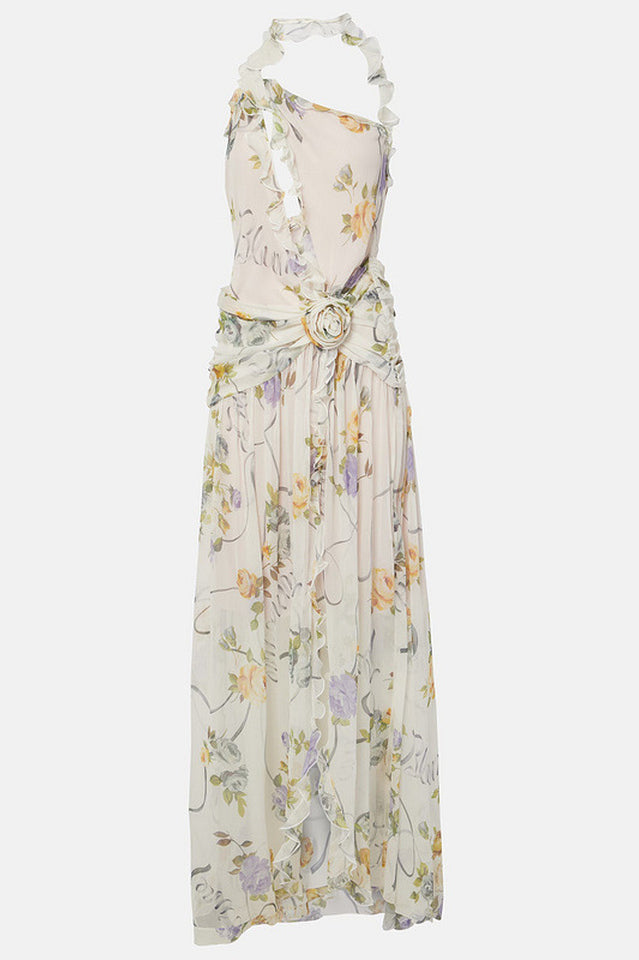 One Shoulder Silk Creponne Dress