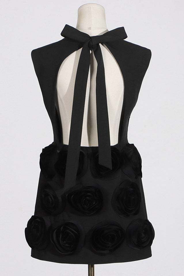 Rose Applique Mini Dress