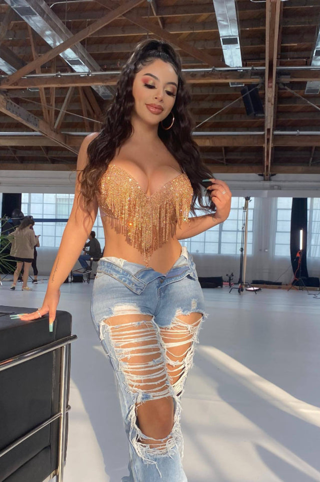 Metallic Rhinestone Top