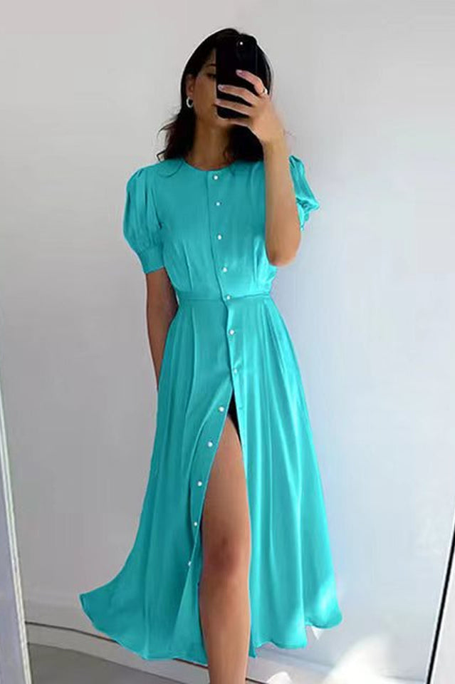 Button Front Midi Dress
