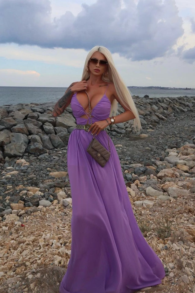 Ruched Cutout Maxi Dress