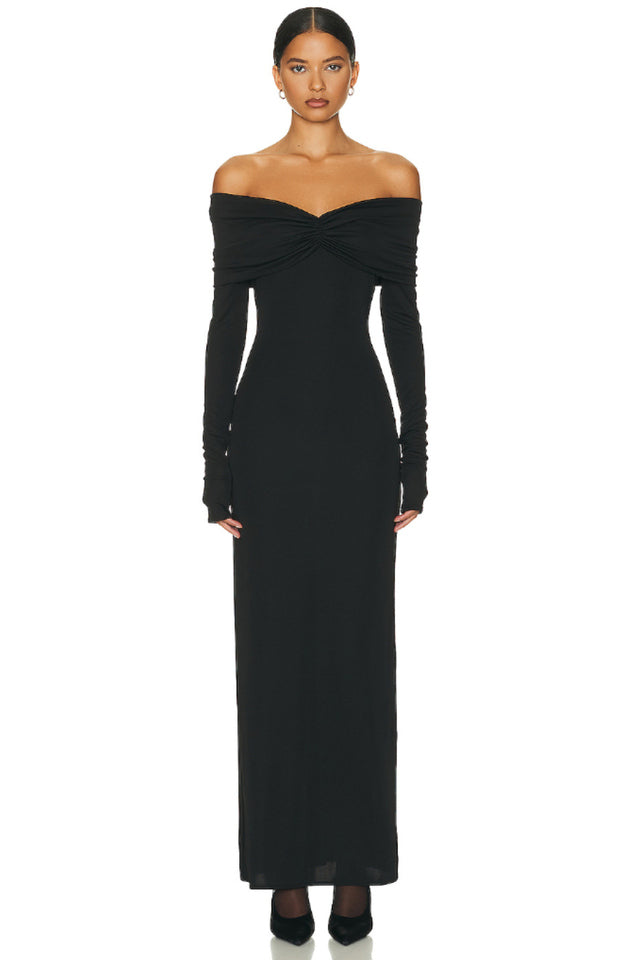 Off Shoulder Bodycon Bardot Midi Dress