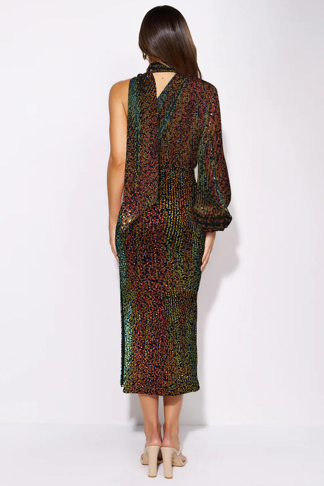 One-Shoulder Slit Bodycon Dress