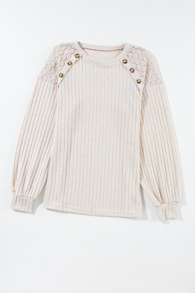 Buttoned Ribbed Top