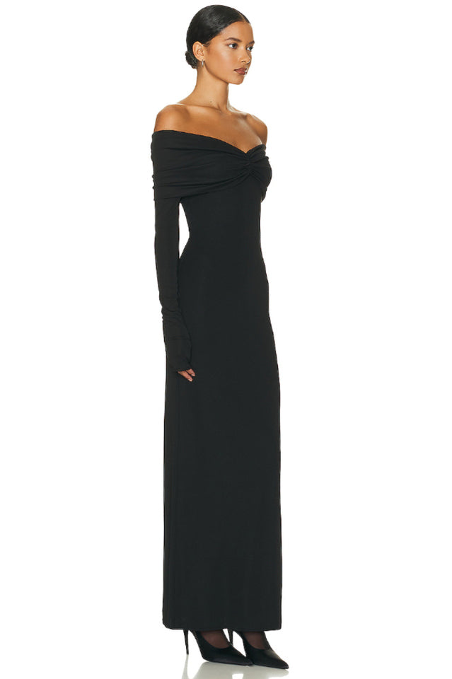 Off Shoulder Bodycon Bardot Midi Dress
