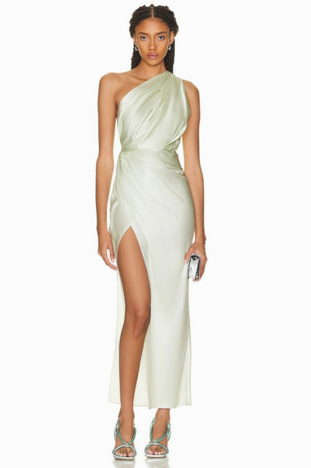 One Shoulder Sleeveless Side Slit Dress