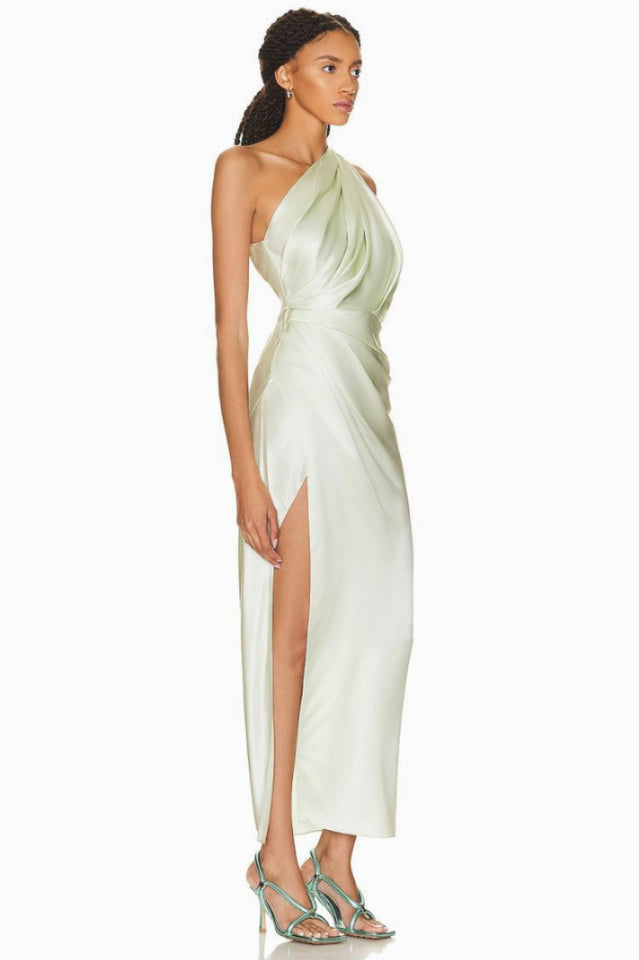 One Shoulder Sleeveless Side Slit Dress