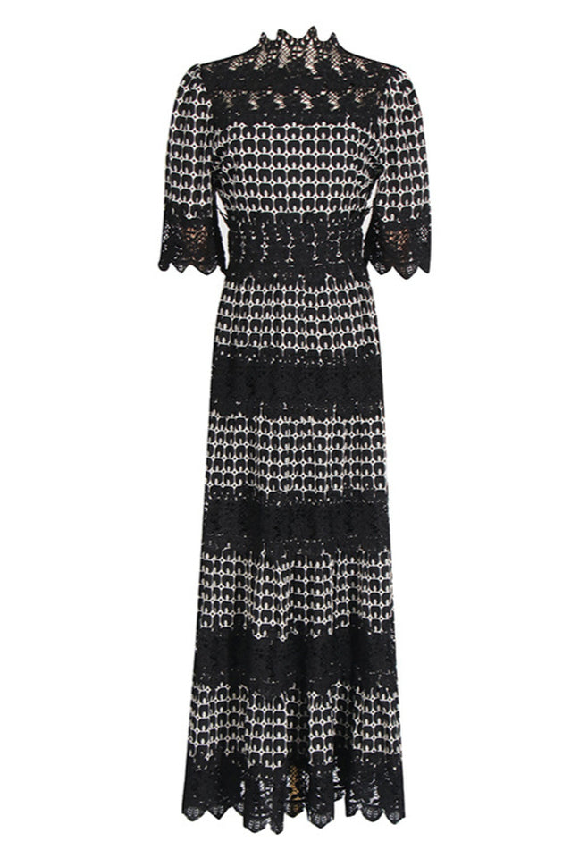 Sabrina Embroidered Lace Midi Dress