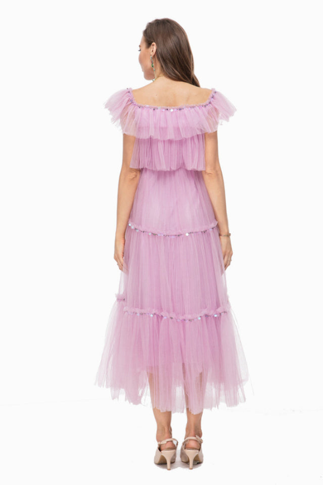 Ruffled Sleeve Corset Dress