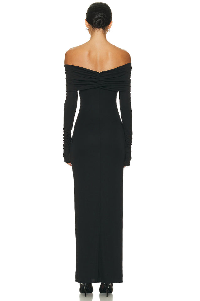 Off Shoulder Bodycon Bardot Midi Dress