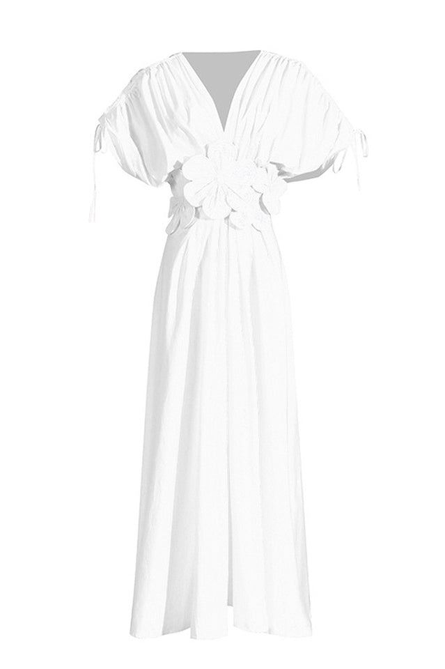 Floral Appliqué Midi Dress