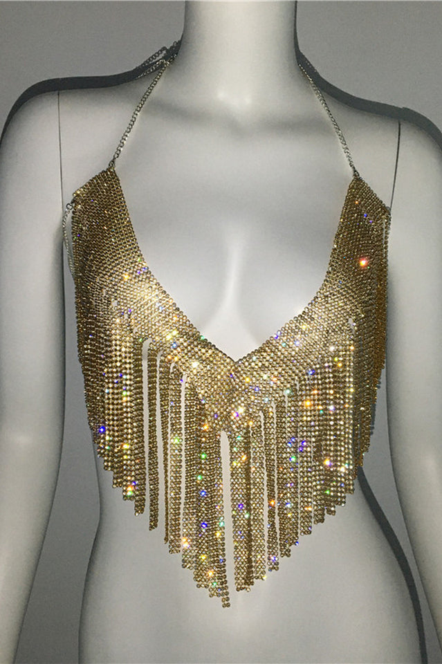Metallic Rhinestone Top