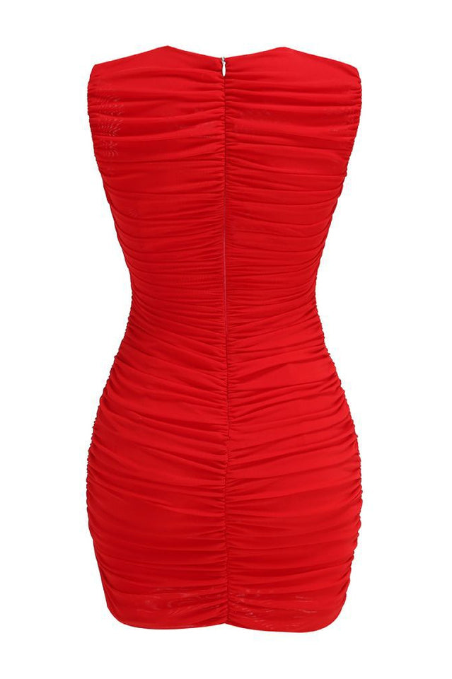 Rejoice Sleeveless Flower Cutout Mini Dress