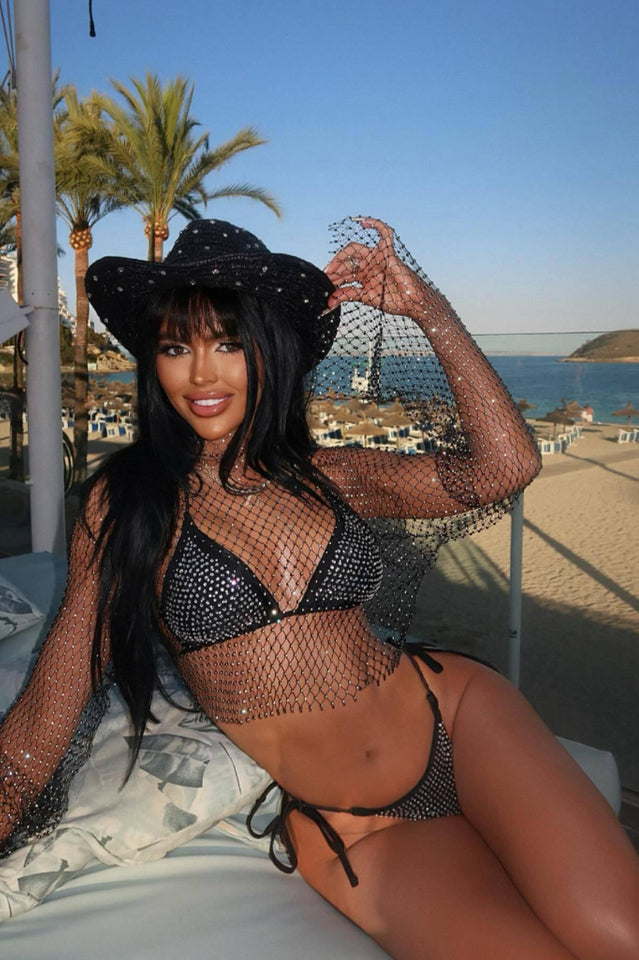 Crystal Diamond See Through Crop Top