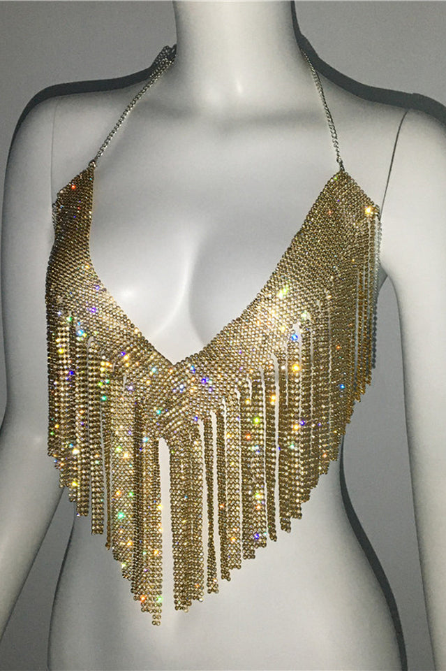 Metallic Rhinestone Top