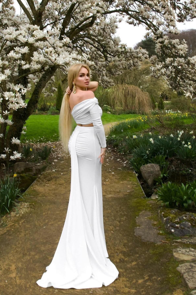 Pearl One-Sleeve Top & Long Skirt Set
