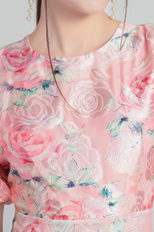 Puffy Sleeves Midi Dress