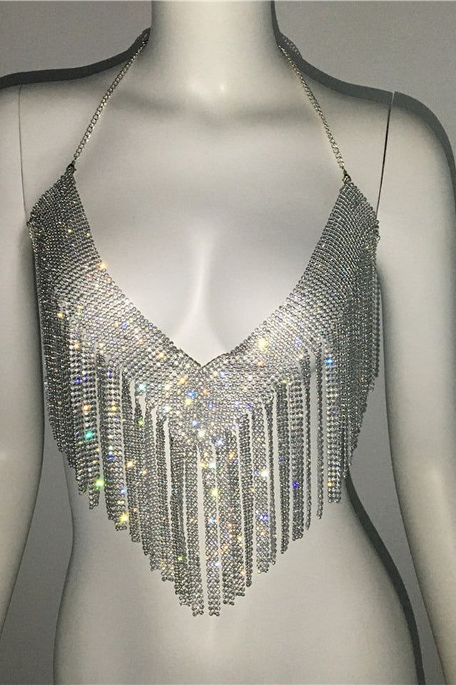 Metallic Rhinestone Top