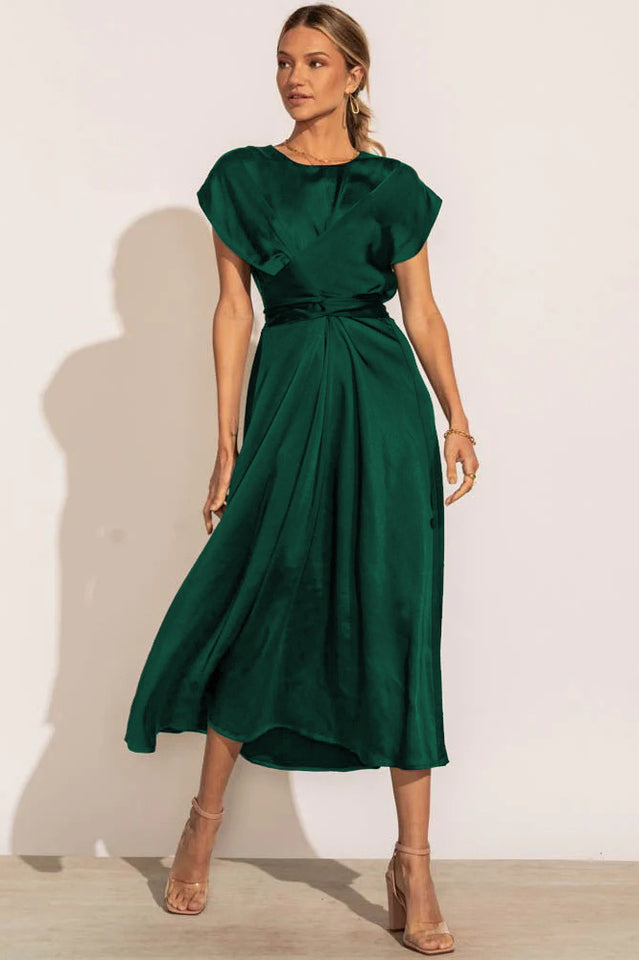 Scoop A-line Satin Bridesmaid Dress
