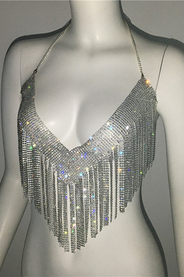 Metallic Rhinestone Top