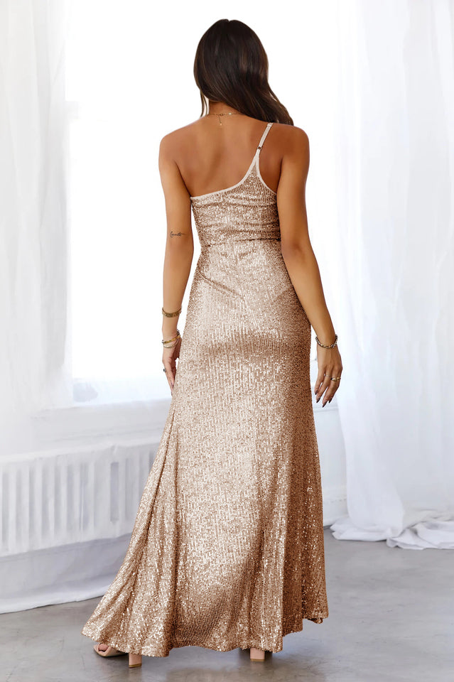 Riley Sequin Slit Maxi Dress