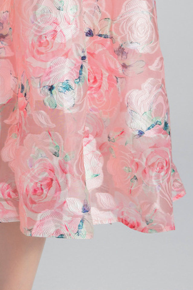 Puffy Sleeves Midi Dress