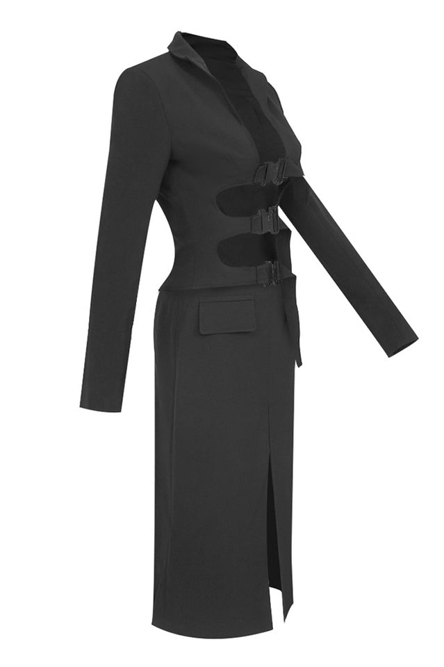 Buckle Detail Top + Skirt Set