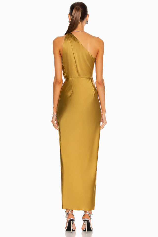 One Shoulder Sleeveless Side Slit Dress