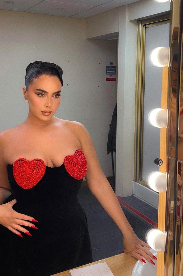 Red Crystal Heart Dress