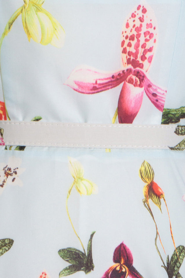 Orchids Belted Midi Tank Dress