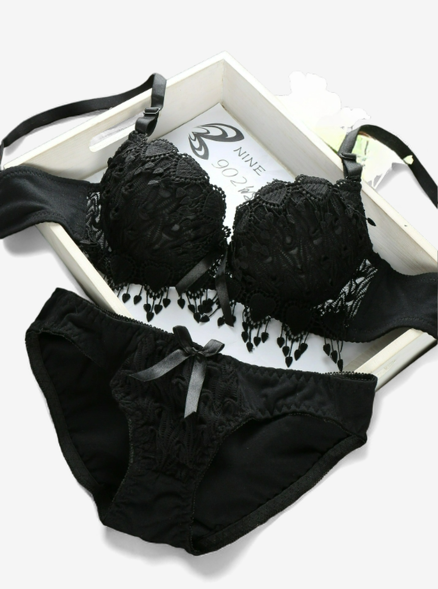 Sweetheart Lace Embroidery Lingerie Set - StylinArts