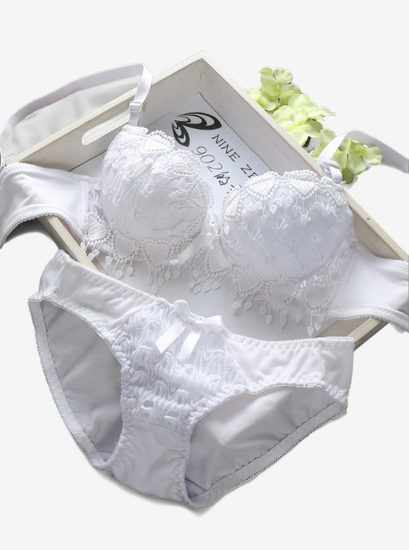 Sweetheart Lace Embroidery Lingerie Set - StylinArts