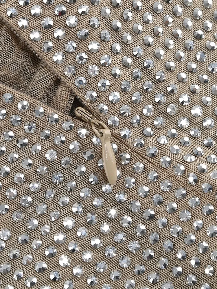 Starry Glam: Glitter Floral Cutout Hip Dress