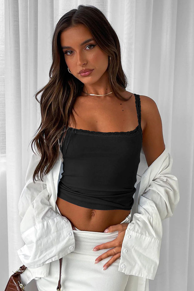 Solid Square Neck Top
