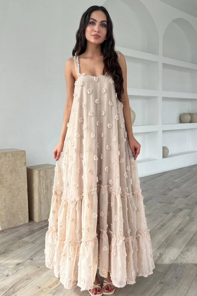 Flower Embellished Slip Dress