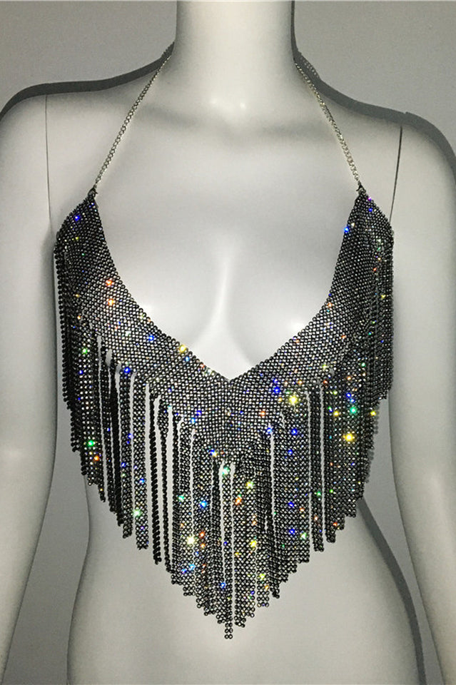 Metallic Rhinestone Top
