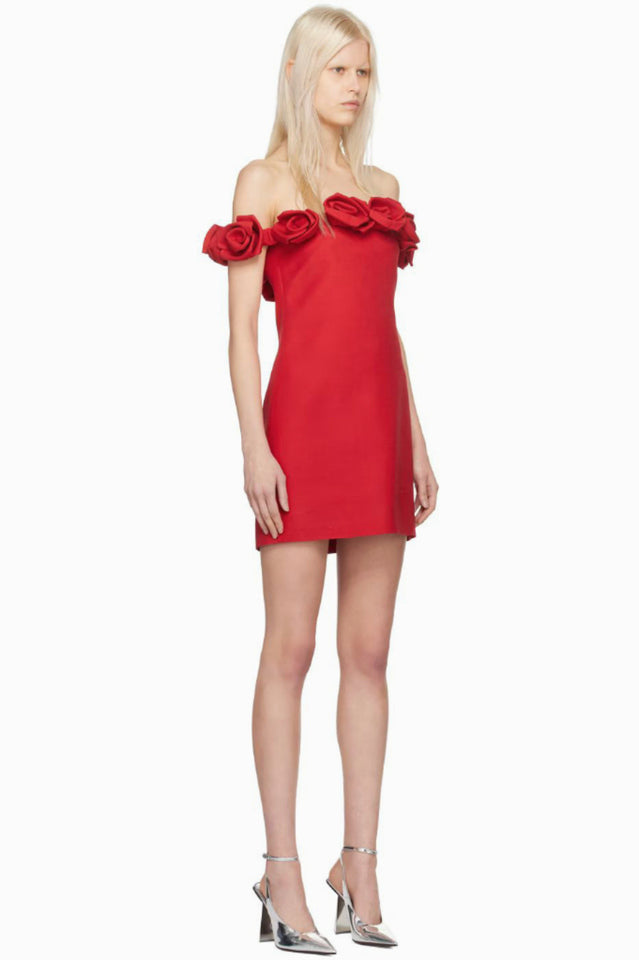 Rose-Detail Mini Dress