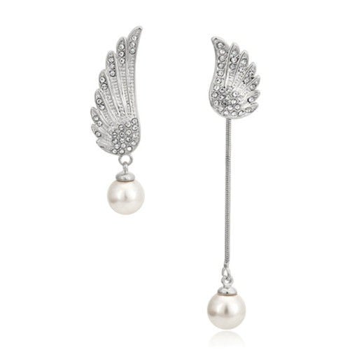 18k Platinum Plated Celestial Wings Earrings