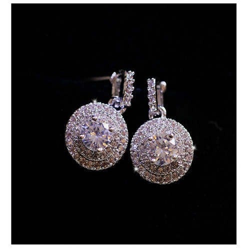 18k Platinum Plated Platinum Petal Elegance Earrings