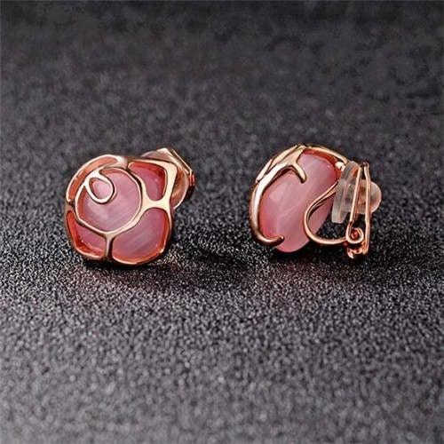 Pink Roseate Opal Blossom Earring